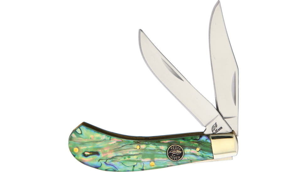 Frost Saddlehorn Abalone Ocoee River Folding Knife, Abalone handle, OC-528AB