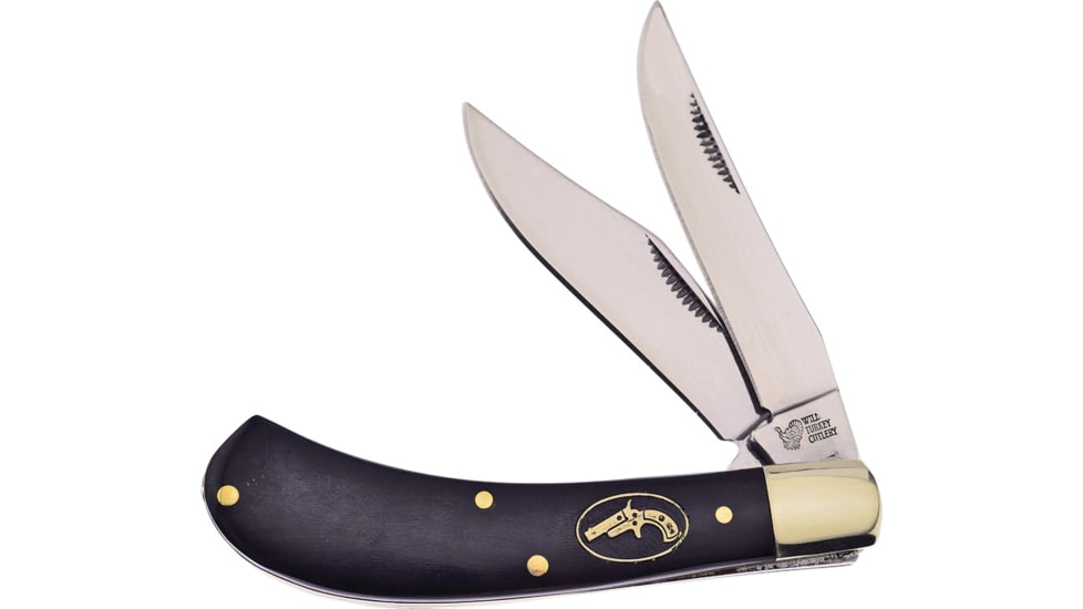 Frost Saddlehorn Buffalo Folding Knife, Mirror SS Clip And Skinner Blades, Buffalo Horn Handle, WTC-528CBH