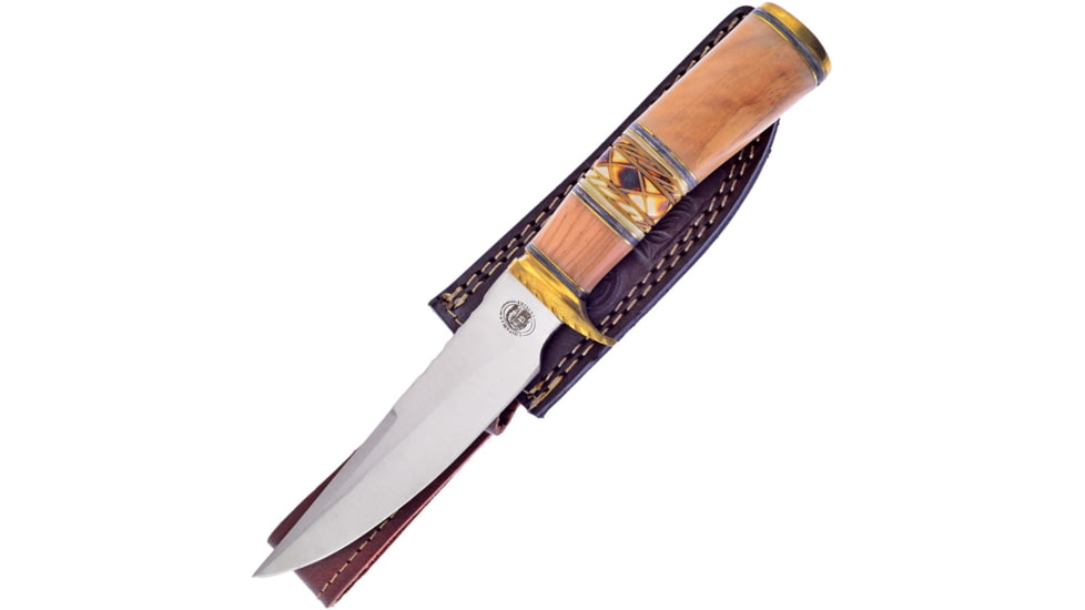 Frost Sparrow II Fixed Blade Knife, 12in Overall, 7in, Satin Finish Stainless Blade, Olive Wood Handle, Leather Sheath, CW-887OW