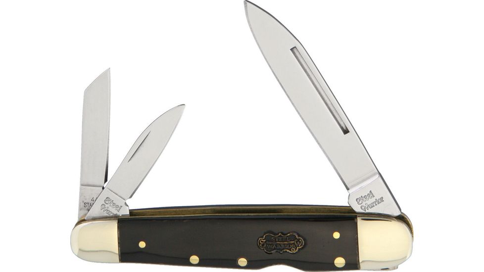 Frost SW Lockback Whittler Buffalo Folding Knife,Stainless Steel,Standard Edge,Clip,Pen and Wharncliffe,Mirror Polish,Cape Buffalo Horn Handle, SW-116CBH