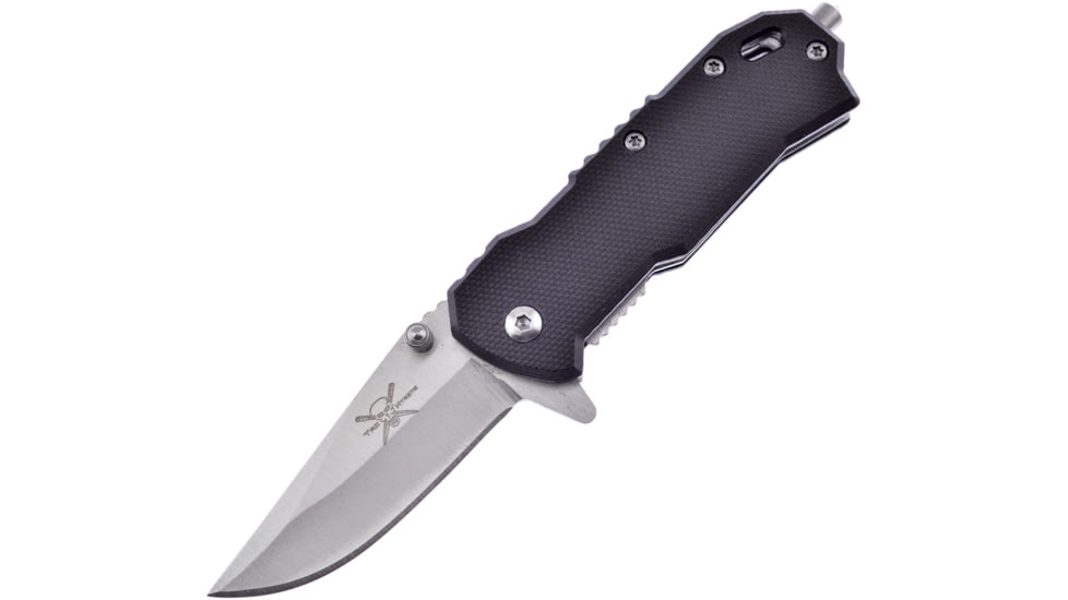 Frost Tac Linerlock Black G10 A/O Folding Knife, 2 satin finish stainless blade, Black G10 handle, TX-38B/G10
