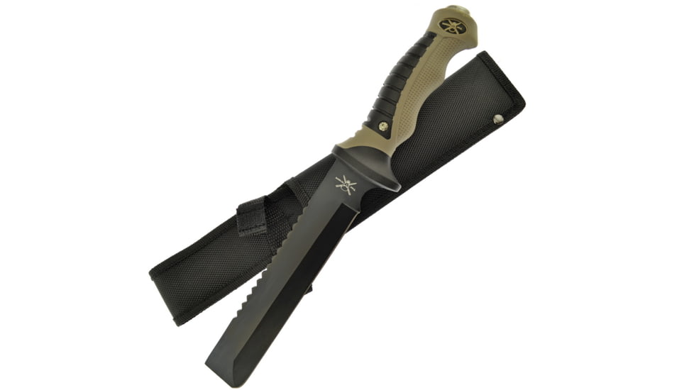 Frost Tac Xtreme Fixed Blade Knife, 7in, Gray, Rubber Handle FTX076GYB