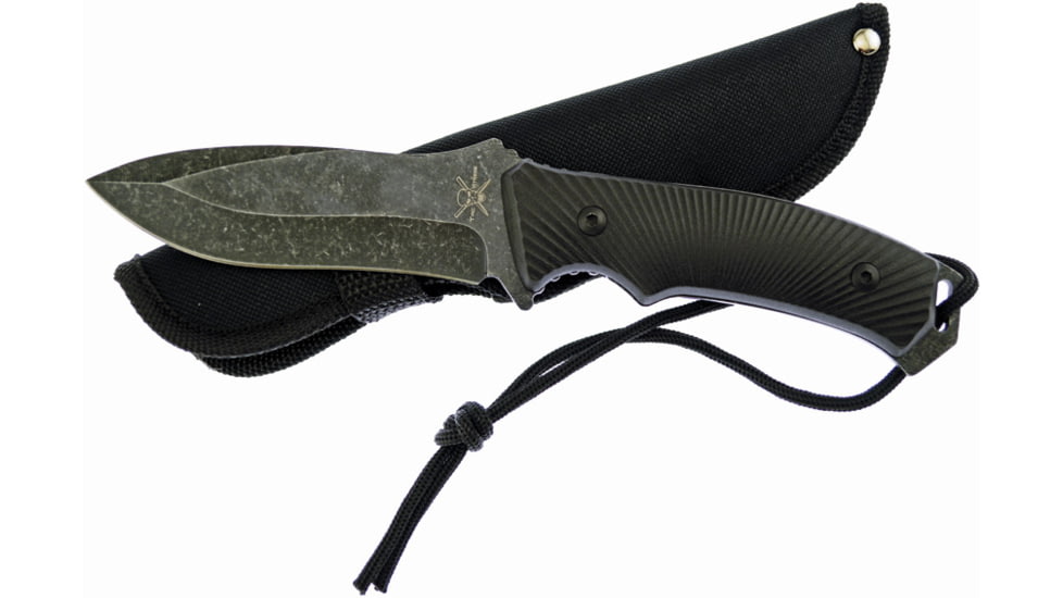 Frost Tac Xtreme Fixed Blade Knife, 9in, 4.25in, Black Stonewash, Black, Composition Handle FTX054B