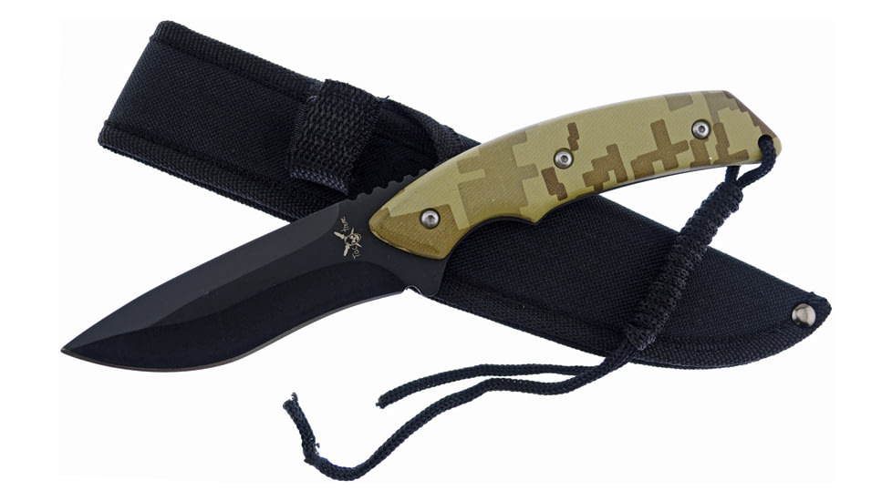 Frost Tac Xtreme Fixed Blade Knife, 9in, 4in, Black, Green Digital Camo, Composition Handle FTX022DGC