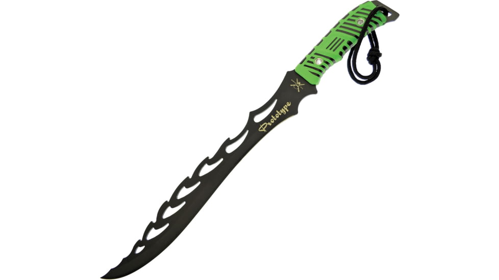 Frost Tac Xtreme Machete Fixed Blade Knife, 15in, Stainless Steel, Standard Edge, Sawback, Black FTX070GR