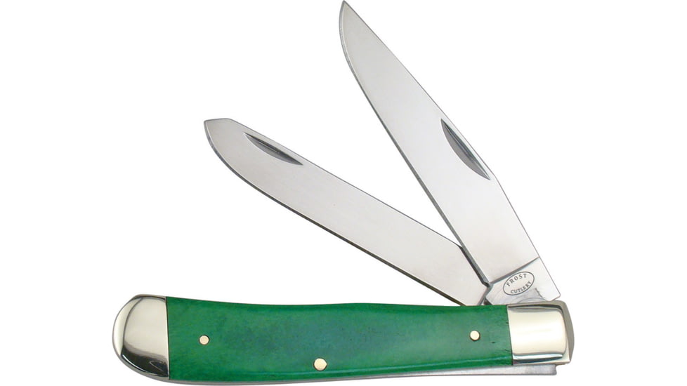 Frost Trapper Folding Knife, Green smooth bone handle, 18-812GSB