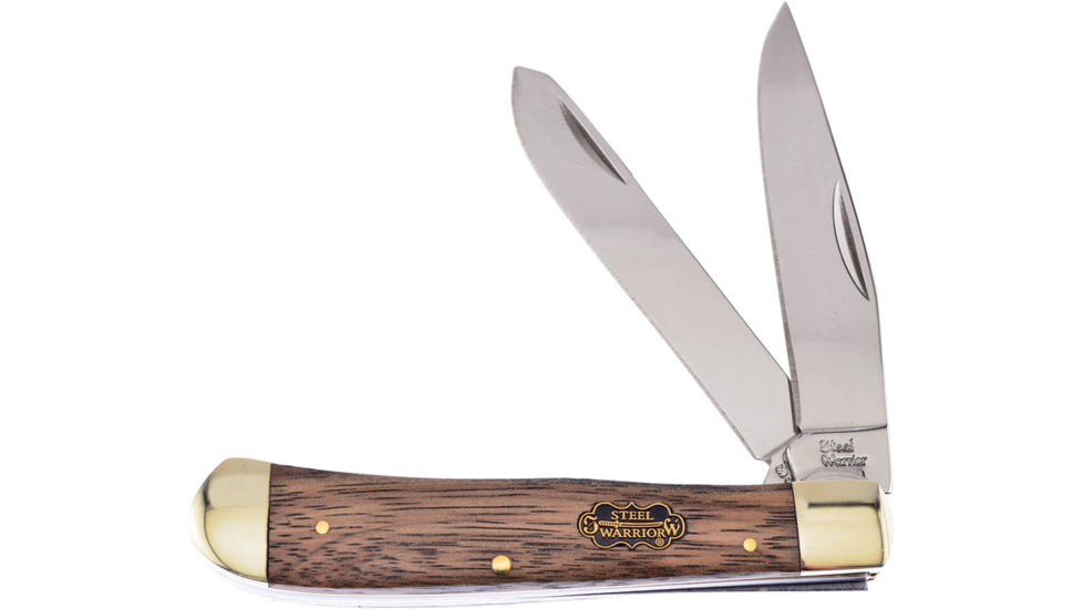 Frost Trapper Zebrawood Folding Knife, 4.25in Closed, Mirror Stainless Clip/Spey Blades, Zebra Wood Handle, SW-108ZW