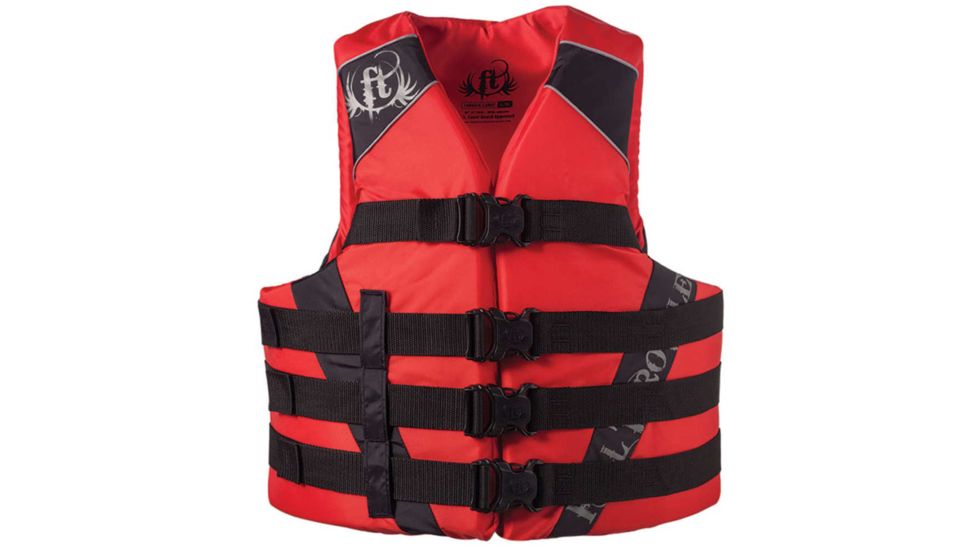 Full Throttle Adult Dual-Sized Nylon Water Sports Vest, Red, 2XL/4XL FUL11220010008014