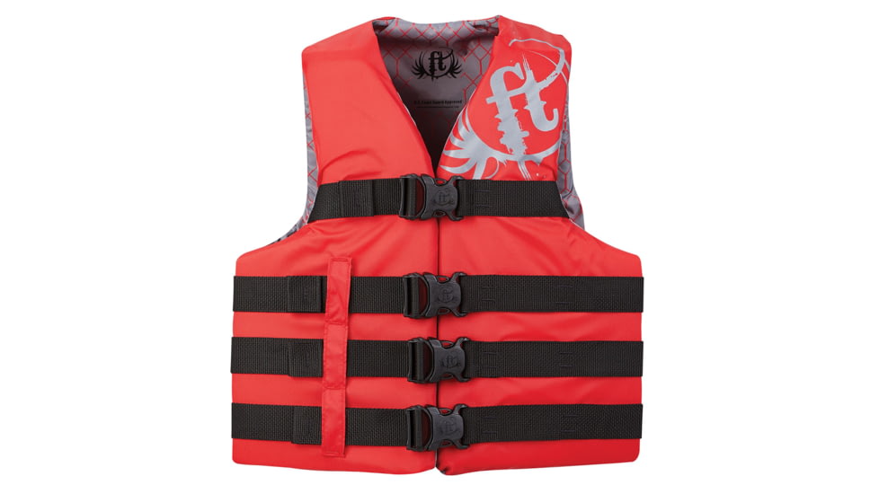 Full Throttle Nylon Water Sports Vest - 4Xl/7Xl, Red, 112200-100-110-19