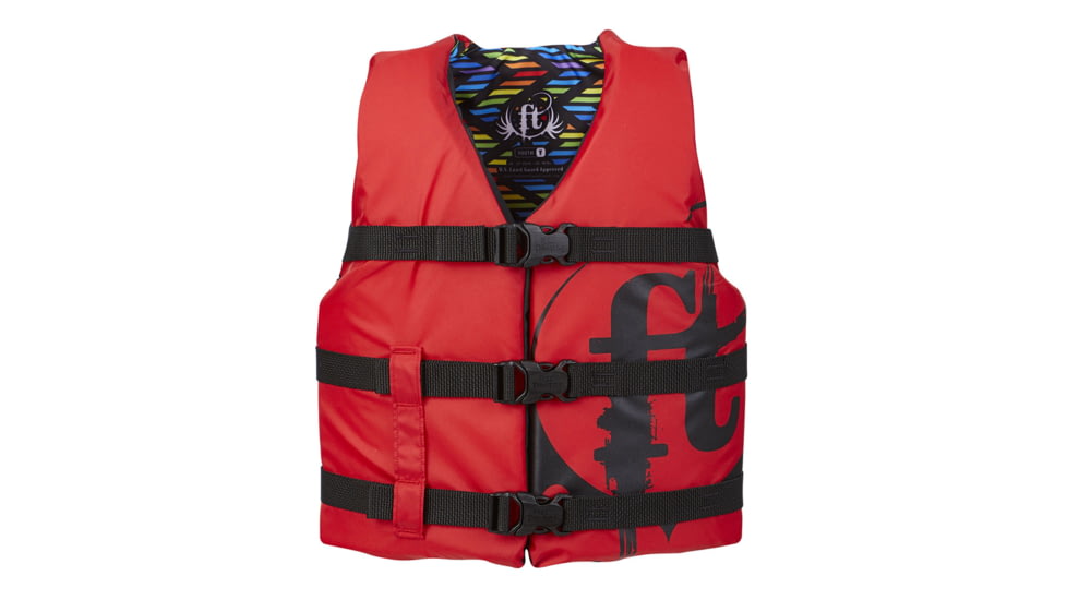 Full Throttle Nylon Water Sports Vest - Youth, Red/Black, 112200-100-002-19