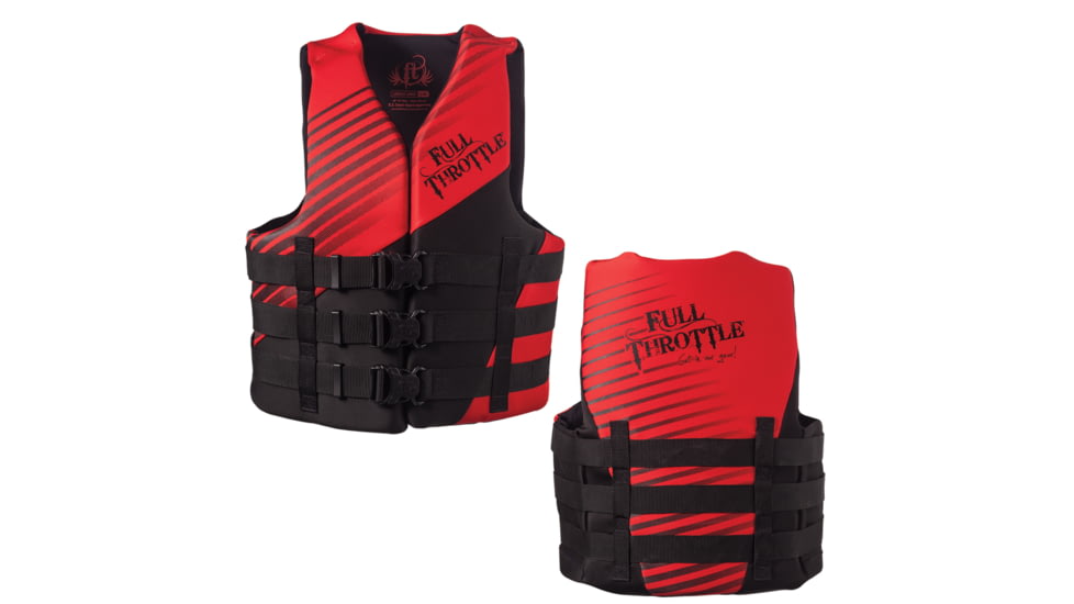 Full Throttle Rapid Dry PFD - Adult 2XL/4XL - Red/Black 50546