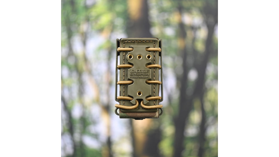 G-Code Pistol Soft Shell Scorpion Tall Mag Carrier w/ Belt Loop, Ambidextrious, OD Green Frame/OD Green Shell, Tall, SS-P1-LOOP-GNGN