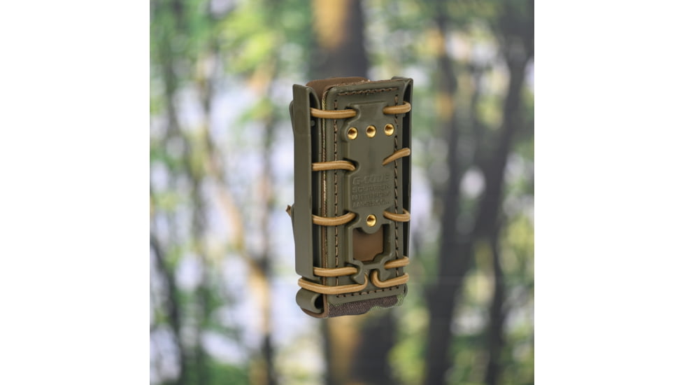 G-Code Pistol Soft Shell Scorpion Tall Mag Carrier w/ Cobra Paddle, Ambidextrious, OD Green Frame/Tan Shell, Tall, SS-P1-COBRA-GNTN