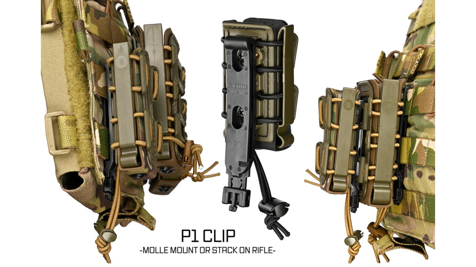 G-Code Pistol Soft Shell Scorpion Tall Mag Carrier w/ P1/P2/P3 Molle and Belt Mounts, Ambidextrious, OD Green Frame/Tan Shell, Tall, SS-P1-123-GNTN