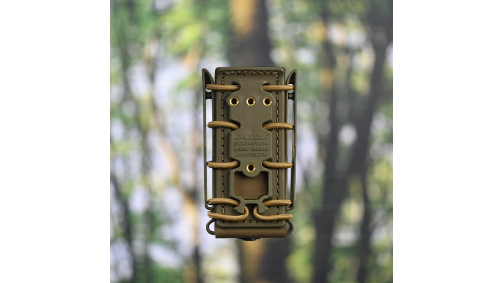 G-Code Pistol Soft Shell Scorpion Tall Mag Carrier w/ P1/P2/P3 Molle and Belt Mounts, Ambidextrious, OD Green Frame/Tan Shell, Tall, SS-P1-123-GNTN