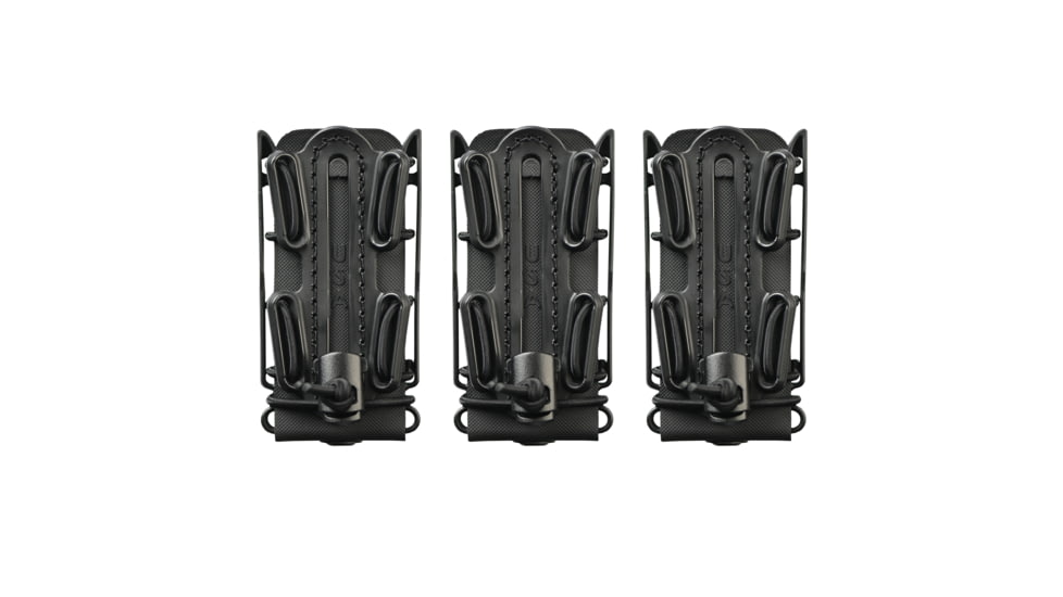 G-Code Pistop Soft Shell Scorpion Tall Mag Carrier w/ P1/P2/P3 Molle and Belt Mounts, Pack of 3, Ambidextrious, Black Frame/Black Shell, Tall, SS-P1-3PK-123-BKBK