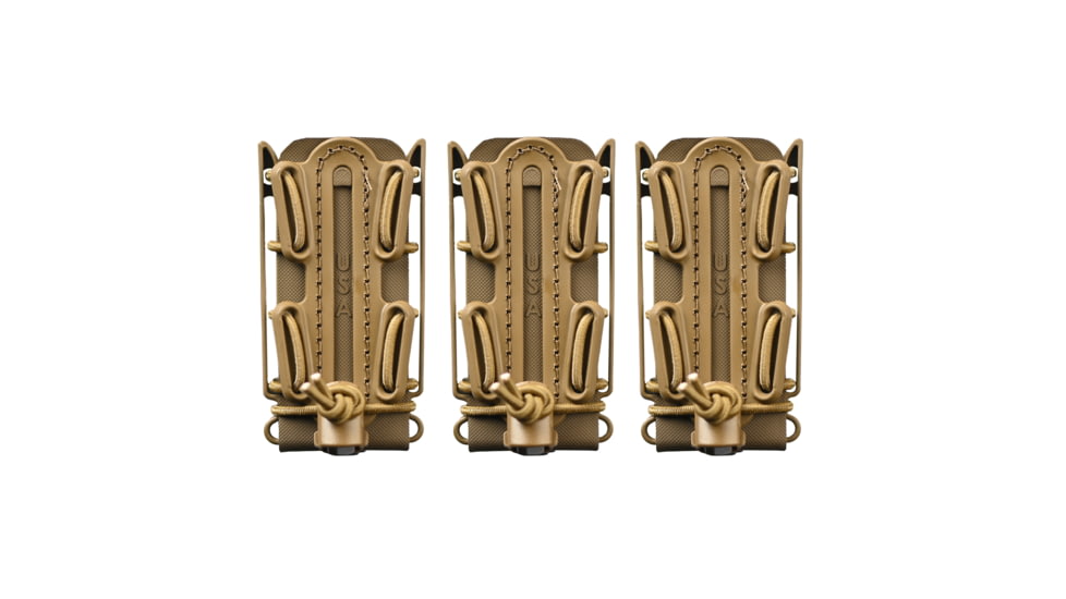 G-Code Pistop Soft Shell Scorpion Tall Mag Carrier w/ P1/P2/P3 Molle and Belt Mounts, Pack of 3, Ambidextrious, Tan Frame/Tan Shell, Tall, SS-P1-3PK-123-TNTN