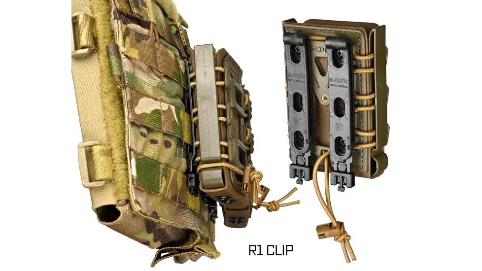 G-Code Rifle Soft Shell Scorpion Mag Carrier w/ R1/R2/R3 Molle and Belt Mounts, Pack of 3, Black Frame/Black Shell, Rifle, SS-R1-3PK-123-BKBK