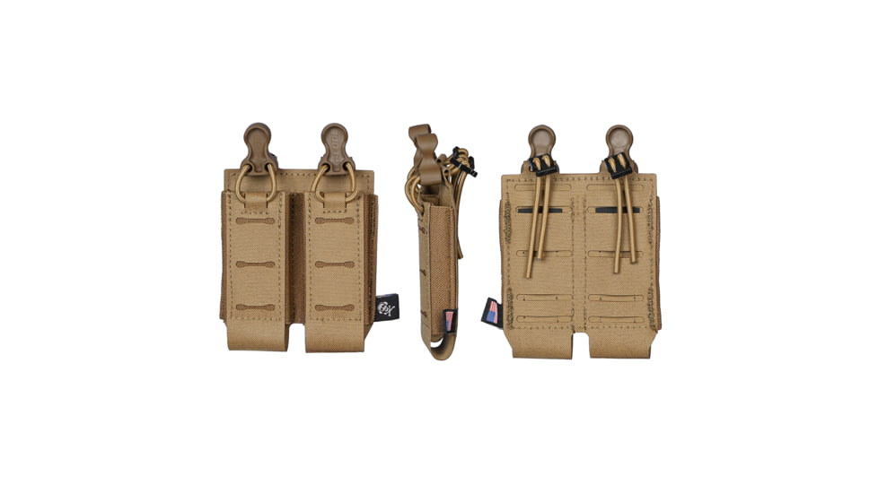G-Code SYNC PM-D Double Pistol Magazine Carrier w/ P1/P3 Molle and Belt Mounts, Grey, SYN-PMD-13-GY