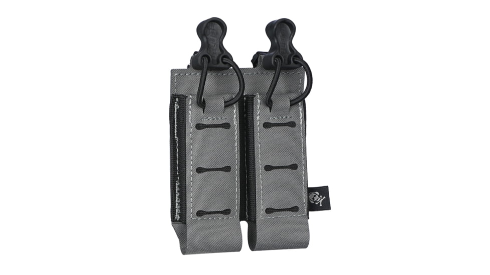 G-Code SYNC PM-D Double Pistol Magazine Carrier w/ P1/P3 Molle and Belt Mounts, Grey, SYN-PMD-13-GY