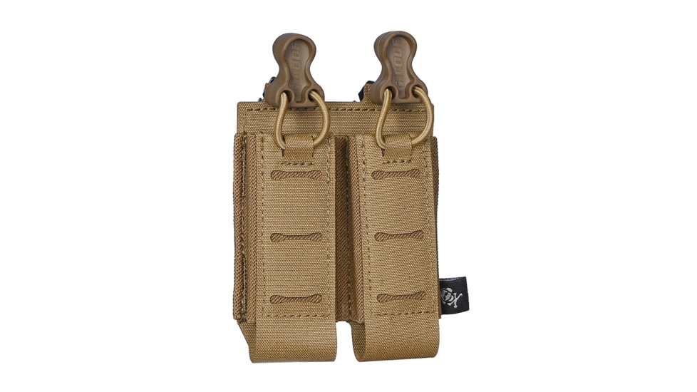 G-Code SYNC PM-D Double Pistol Magazine Carrier w/ P1/P3 Molle and Belt Mounts, Tan, SYN-PDM-13-TN