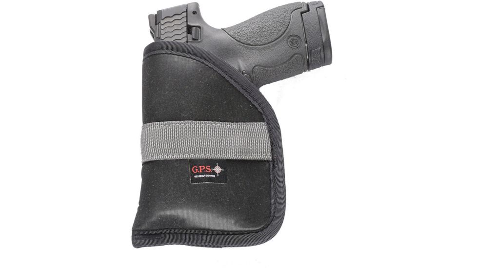 GPS Compact Pistol Pocket Holster, Non-slip Material, Black, GPS-455PHB