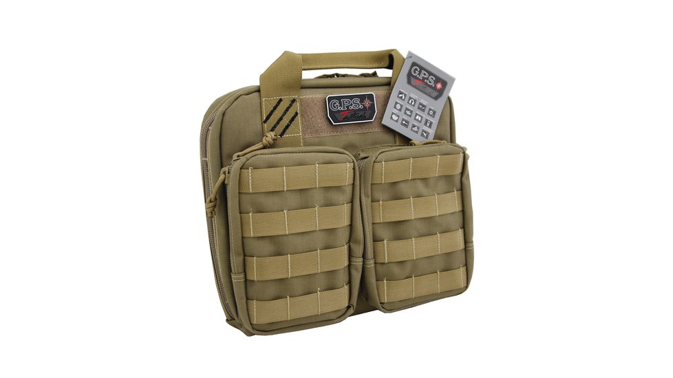 GPS Tactical Double + 2 Pistol Case, Tan, GPS-T1411PCT