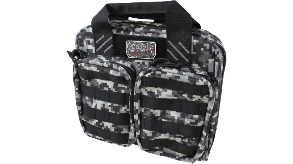 GPS Tactical Double + 2 Pistol Case, Gray Digital, GPS-T1413PCGD