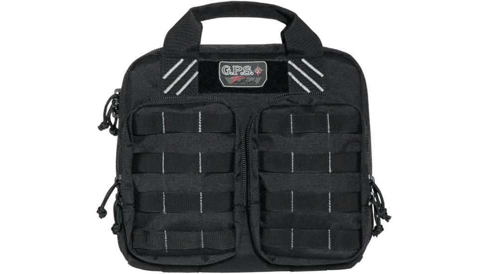 GPS Tactical Double Storage Unit with 2 Pistol Case, Black GPS-T1412PCB