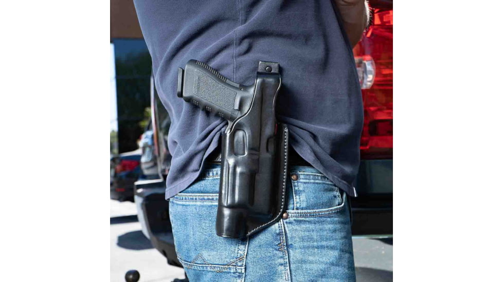 Galco Halo Belt Holster, Kimber 5in 1911 W/Wo Red Dot W/Wml, Smith &amp; Wesson Sw1911 5in W/Wo Red Dot W/Wml, Left Hand, Black, HLO213RB