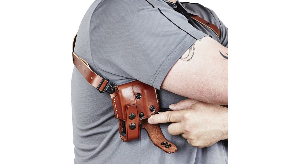 Galco Miami Classic Shoulder Holster System, Left Hand, Tan, Colt 5 in 1911, MC213