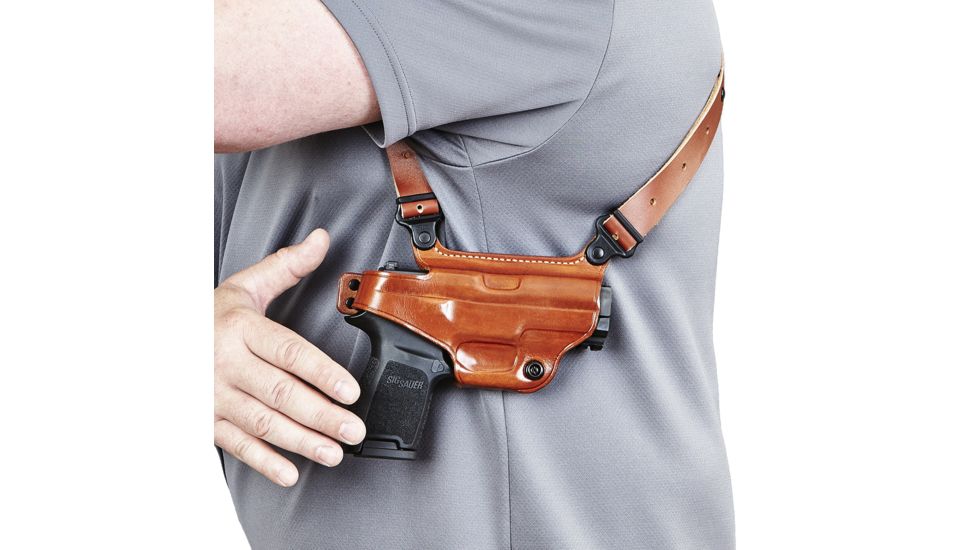 Galco Miami Classic Shoulder Holster System, Left Hand, Tan, Colt 5 in 1911, MC213