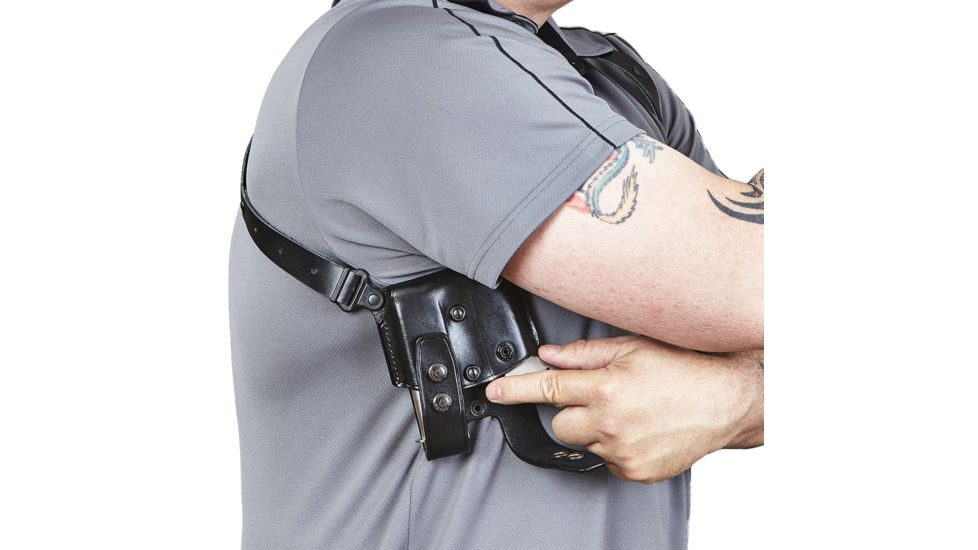Galco Miami Classic Shoulder Holster System, Black, Ambidextrous, For Glock 17/22/31 - MC224B