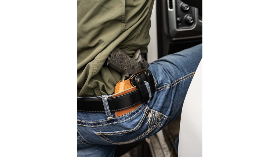 Galco Royal Guard 2.0 Leather IWB Holster, Glock 43/ 43X MOS/ 43X w/wo Red Dot, Right Hand, Rough Out Horsehide, Black, RG800RB