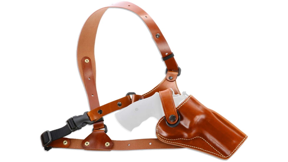 Galco Great Alaskan Shoulder Holster System, Colt SAA 4.75in .357 Magnum/.44 Special/.45 S&amp;W, Ruger Blackhawk .357/.44/.45 4.625in, Ruger Vaquero .357/.44/.45 4.625in, Right, Plain, Tan, GA142