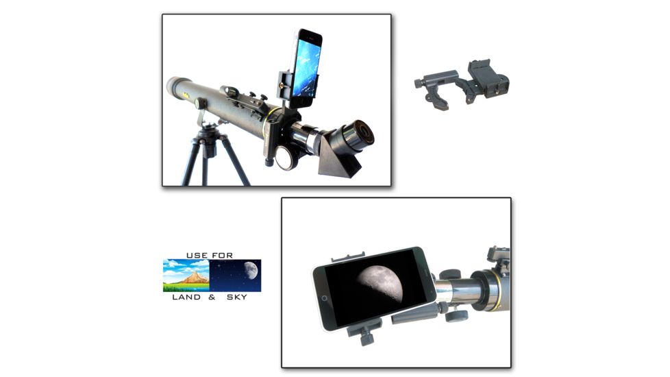 700mm X 60mm Refractor Telescope and Smartphone Photo Adapter Kit, Black