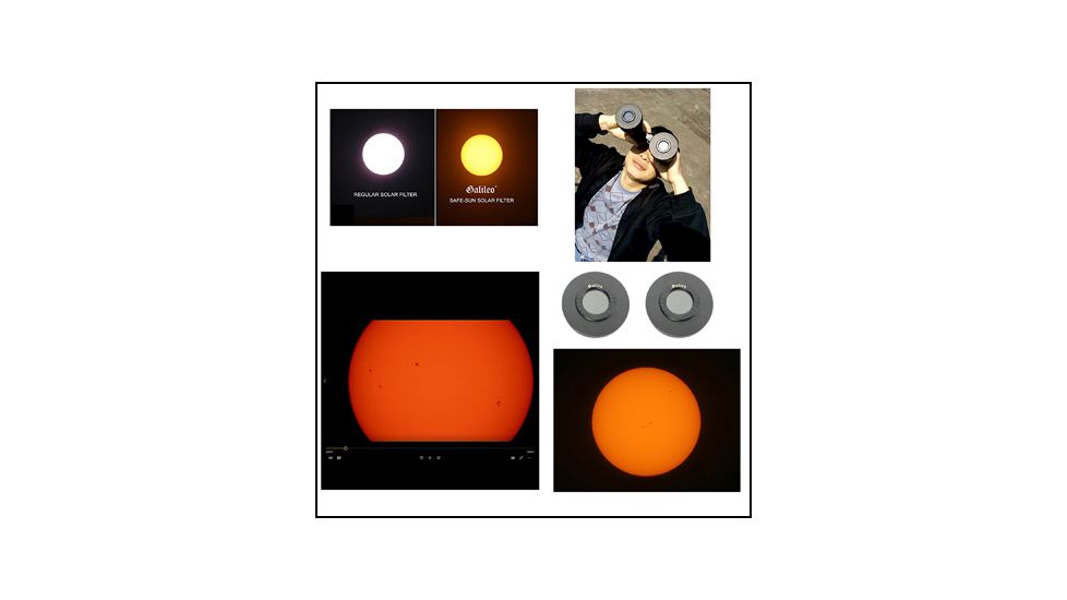 Galileo Zoom Binocular 8-24x50mm w/Solar Filters, Black, NSN N, G-82450SF