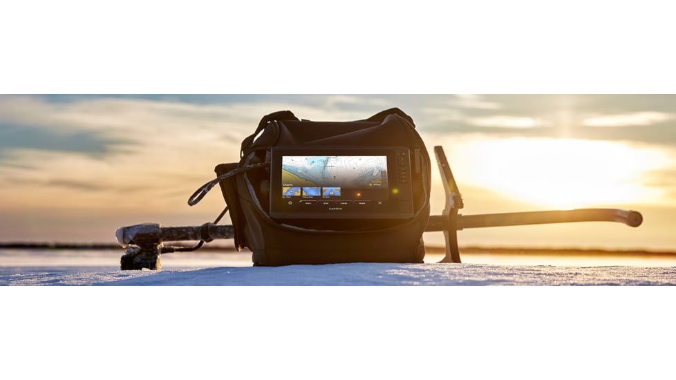 Garmin ECHOMAP LiveScope Plus Lithium Ion Ice Fishing Bundle, 010-02688-35