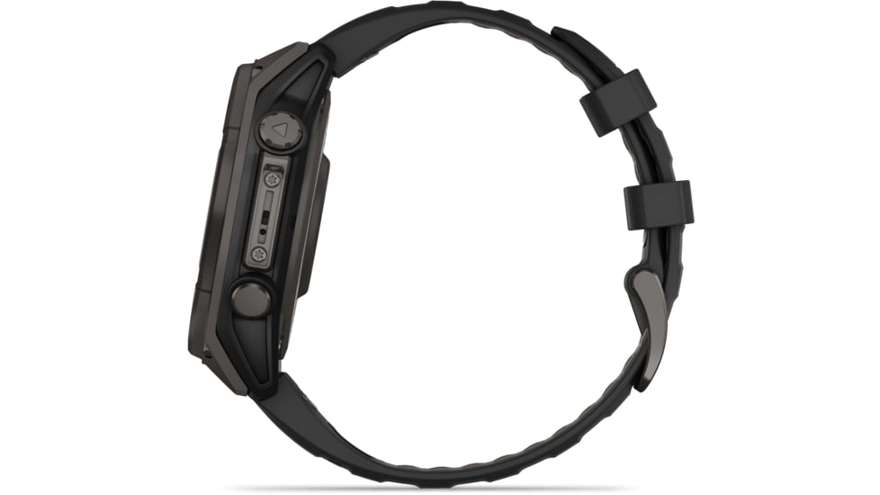 Garmin fenix 8 Sapphire Solar Edition 47mm GPS Watch, Carbon Gray DLC Titanium with Black/Pebble Gray Silicone, 010-02906-10