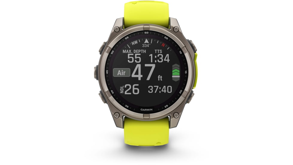 Garmin fenix 8 Sapphire Solar Edition 47mm GPS Watch, Titanium with Amp Yellow/Graphite Silicone, 010-02906-20
