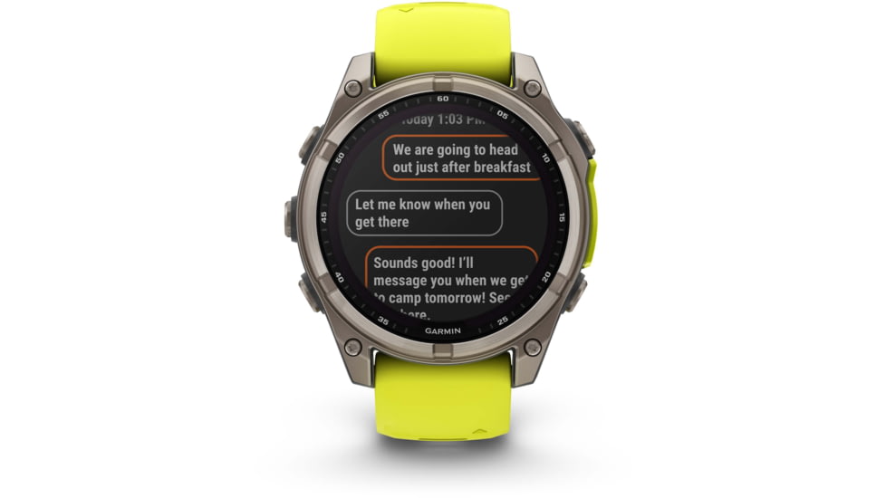 Garmin fenix 8 Sapphire Solar Edition 47mm GPS Watch, Titanium with Amp Yellow/Graphite Silicone, 010-02906-20