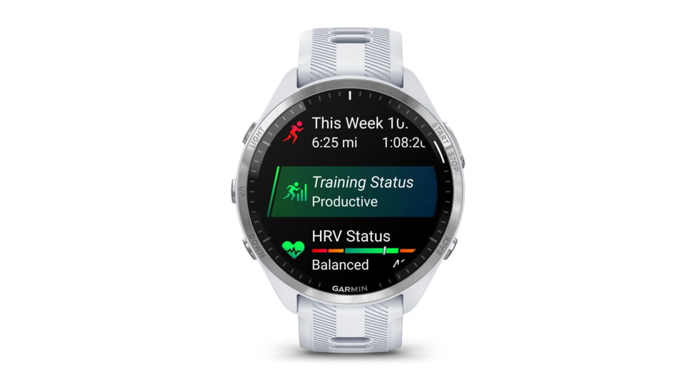 Garmin Forerunner 965, Titanium Bezel w/ Whitestone Case and Whitestone/Powder Gray Silicone Band, 010-02809-01