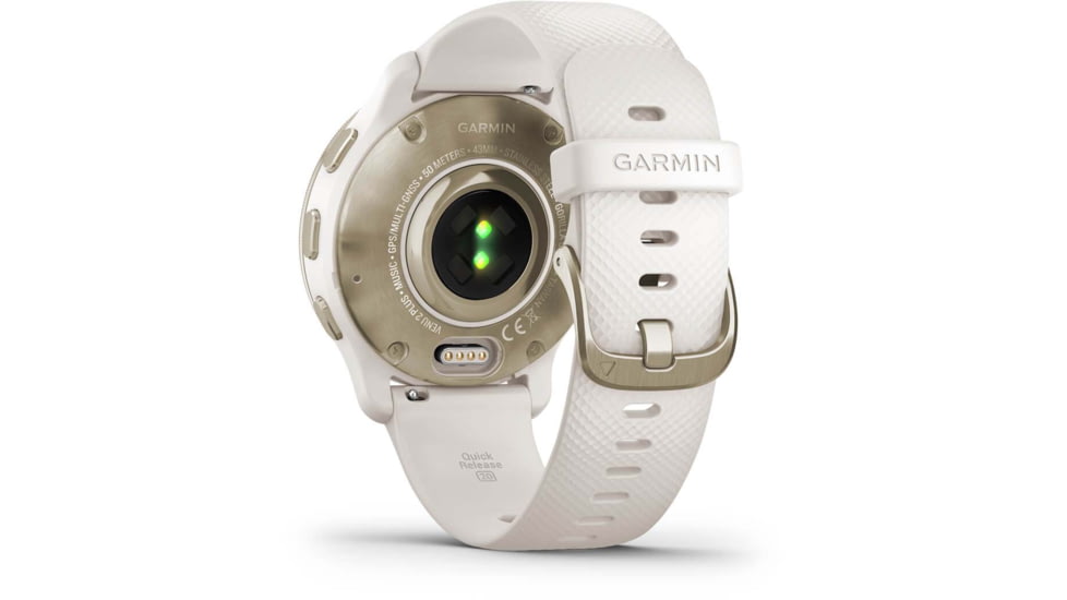 Garmin Venu 2 Plus Fitness Tracker Watch, 43mm Diameter Case, Compatible iPhone/Android, Rechargeable Battery, Corning Gorilla Glass 3 Lens, Stainless Steel Bezel, Silicone Band, Ivory/Cream Gold, 0100249602