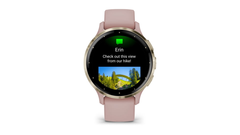 Garmin Venu 3S Watch, Soft Gold Stainless Steel Bezel w/ Dust Rose Case and Silicone Band, 010-02785-03