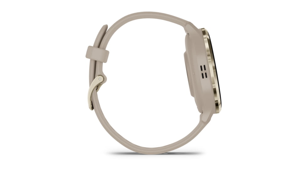 Garmin Venu 3S Watch, Soft Gold Stainless Steel Bezel w/ French Gray Case and Silicone Band, 010-02785-02