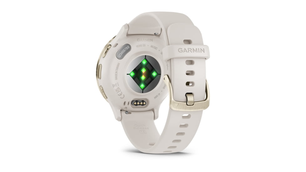 Garmin Venu 3S Watch, Soft Gold Stainless Steel Bezel w/ Ivory Case and Silicone Band, 010-02785-04