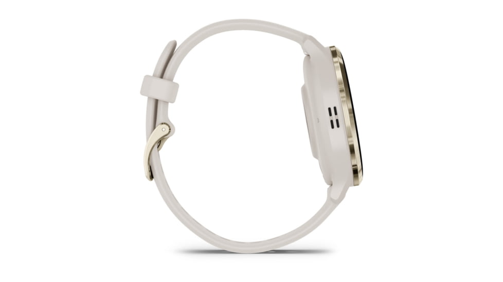 Garmin Venu 3S Watch, Soft Gold Stainless Steel Bezel w/ Ivory Case and Silicone Band, 010-02785-04