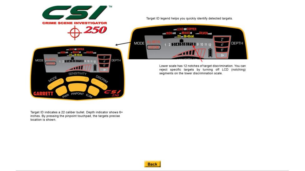 Garrett CSI 250 Ground Search Metal Detector 1140070