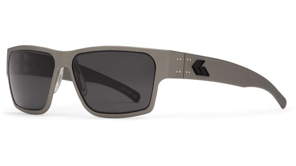 Gatorz Delta Sunglasses, Cerakote Gun Metal Frame, Smoke Polarized Lens, Matte Black Plug, GDELCGUN01PMBP