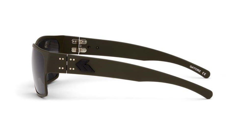 Gatorz Delta Sunglasses, Cerakote OD Green Frame, Smoke Polarized Lens, Matte Black Plug, GDELCOG01P